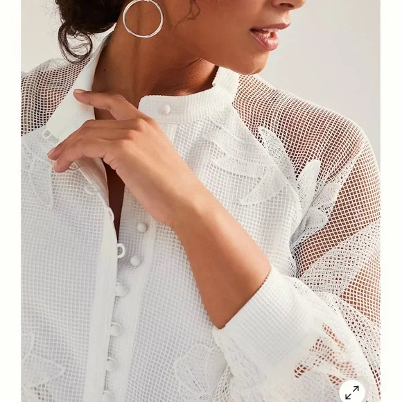 NWOT Anthropologie Mare Mare Sabine Embroidered Mini Dress White Size Medium - Picture 4 of 14